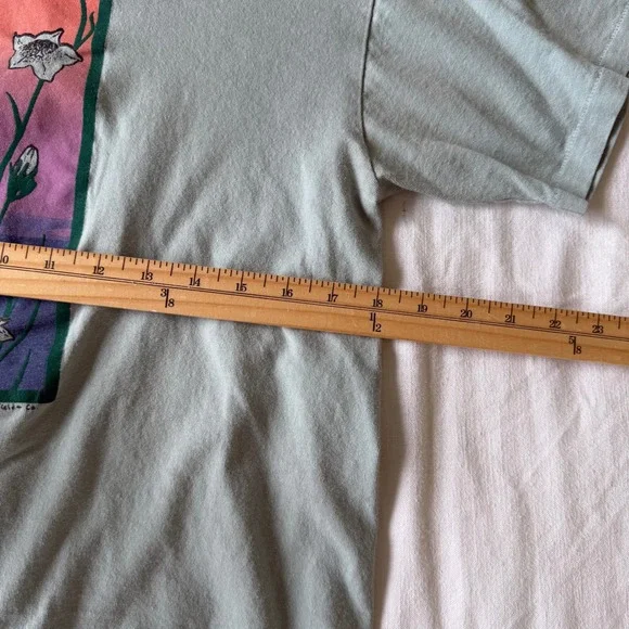 Vintage 1994 Anvil Vermont T-Shirt Sage Green Mens Medium USA Made - Picture 7 of 7